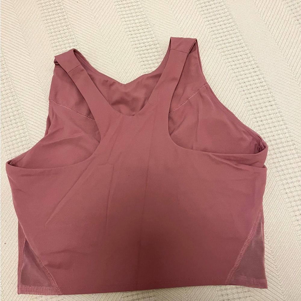Pink Cropped Racerback Workout Top - Picture 3 of 3